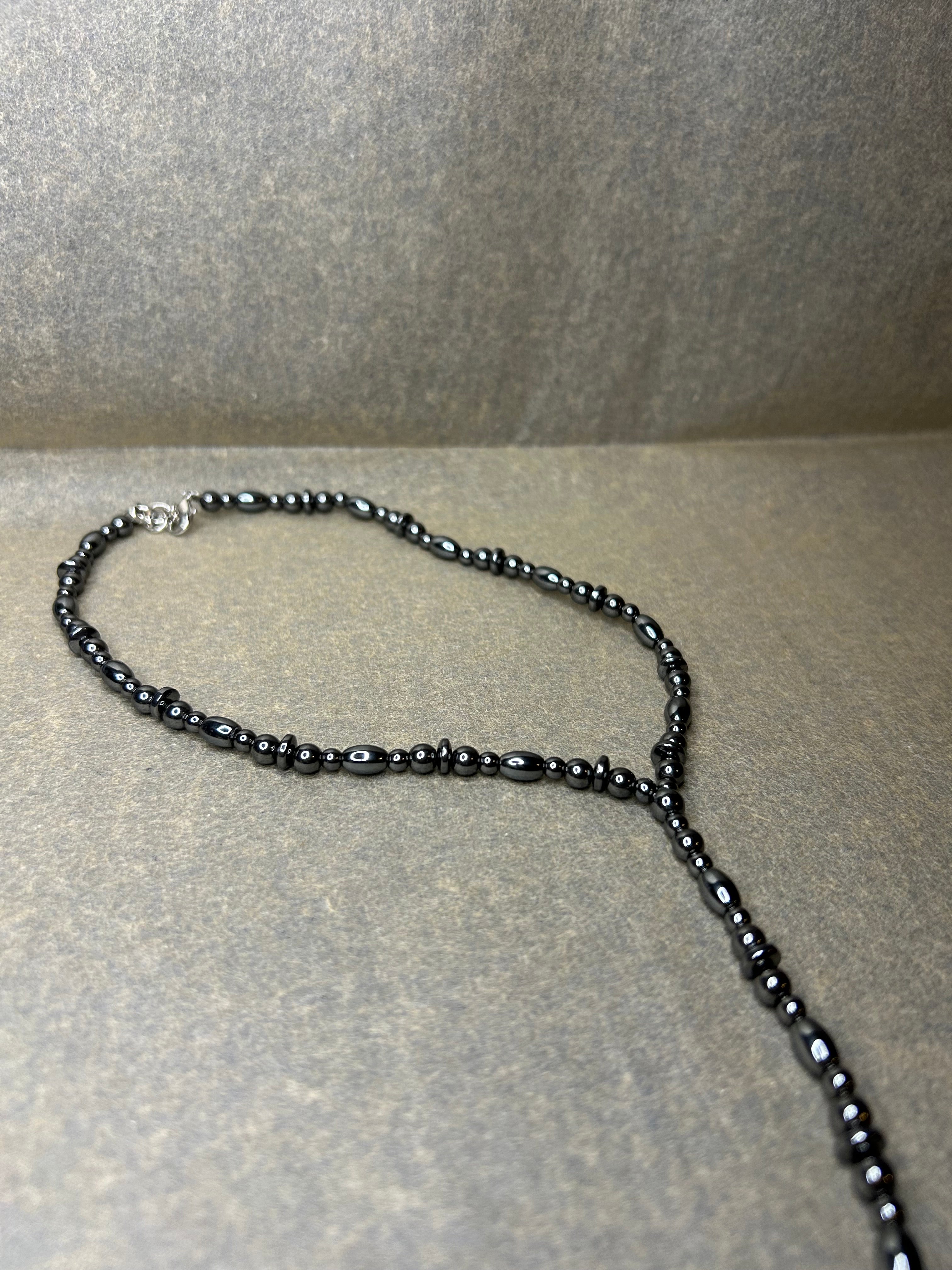 Hematite “Y” Necklace