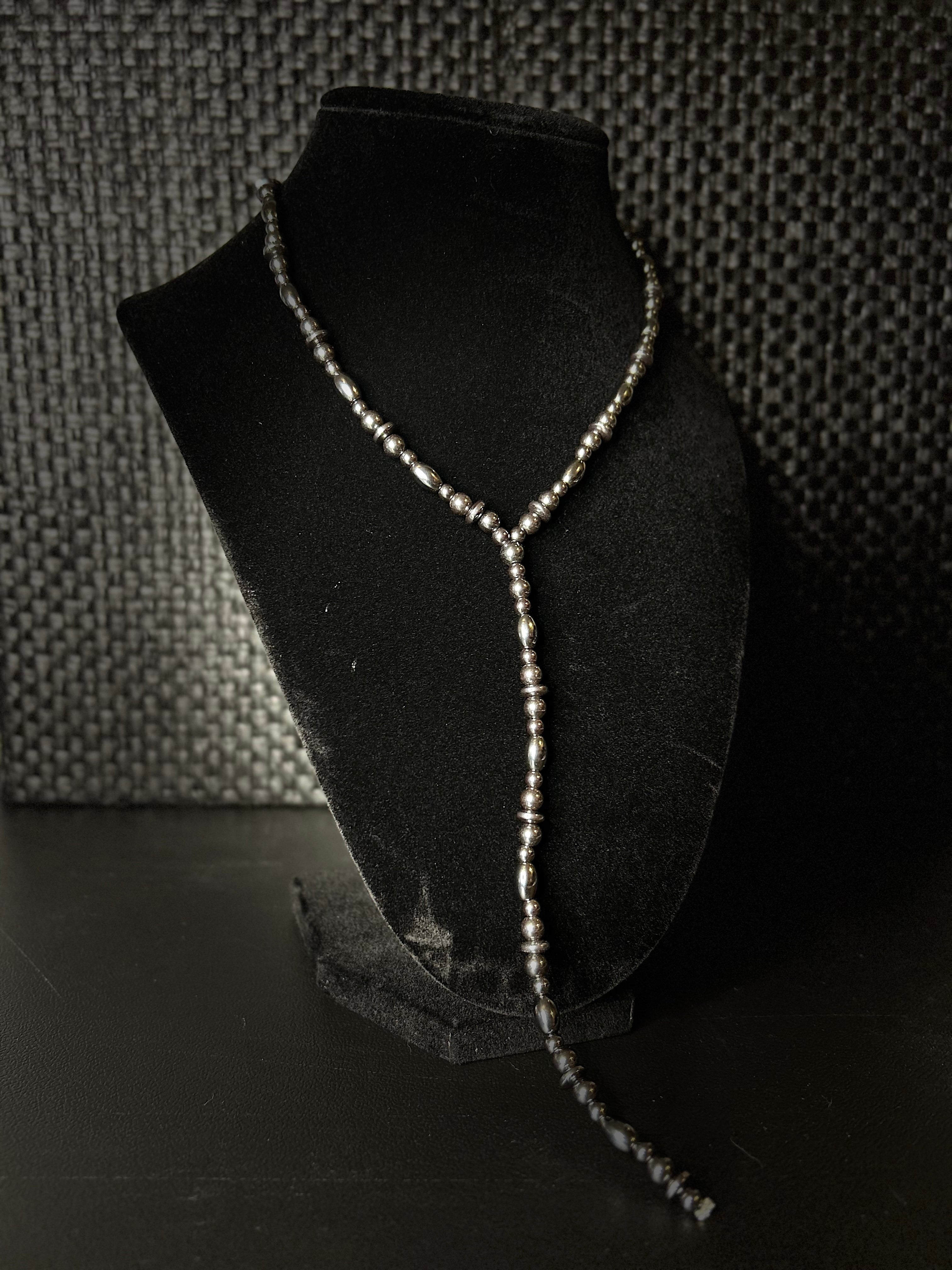Hematite “Y” Necklace